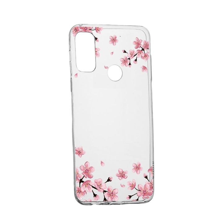 Силиконов калъф Unique за Huawei P Smart (2020), Pastel colors - flowers, Transparent TR 694