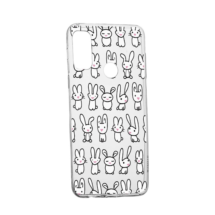 Силиконов калъф Unique за Alcatel 3X, Rabbits, Transparent TR 691