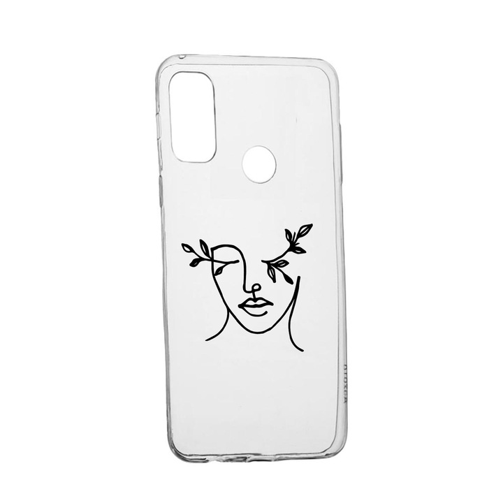 Силиконов калъф Unique за Huawei P Smart (2020), Woman Abstract, Transparent TR 736