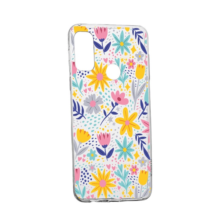 Силиконов калъф Unique за Huawei P Smart (2020), Little Flowers, Transparent TR 758
