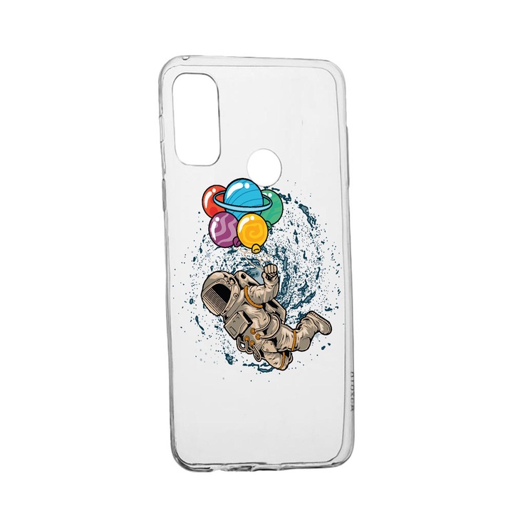 Силиконов калъф Unique за Alcatel 3X, Happy Astronaut, Transparent TR 773