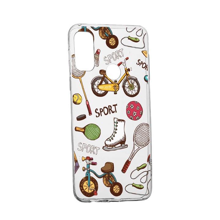 Силиконов калъф Unique за Huawei P Smart (2020), Summer Sports, Transparent TR 776