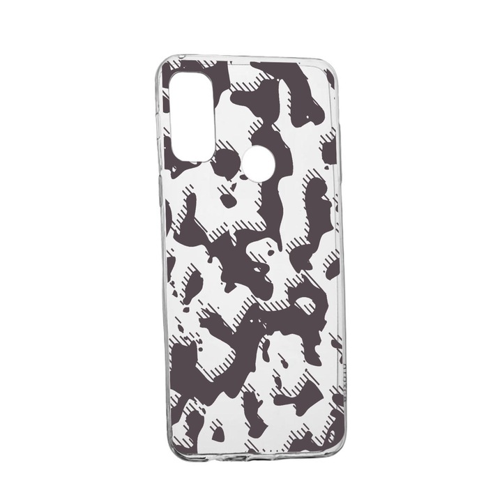 Силиконов калъф Unique за Huawei P Smart (2020), Gray Camouflage, Transparent TR 810