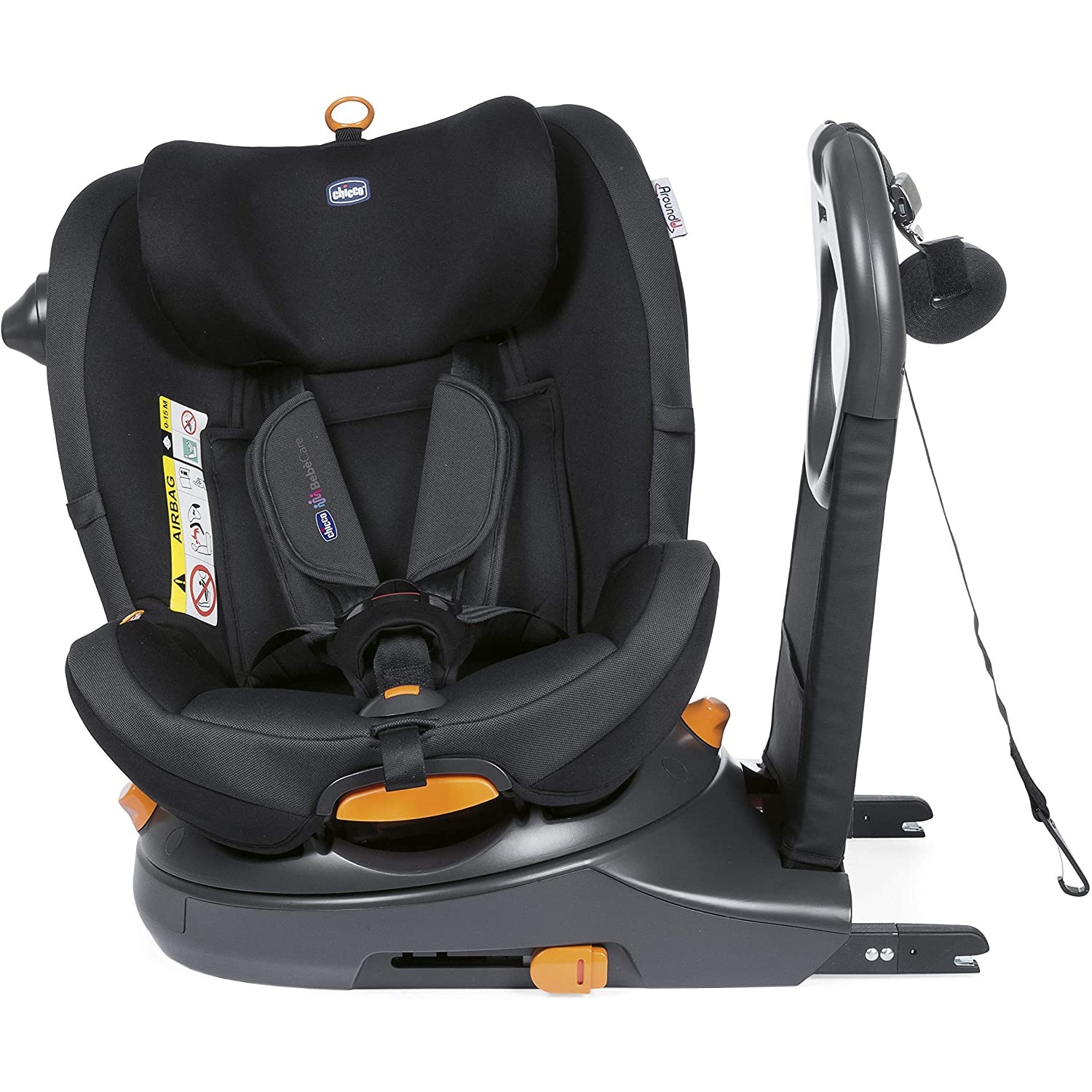 Scaun auto rotativ 360 Chicco AroundU iSize, Isofix, JetBlack, 0