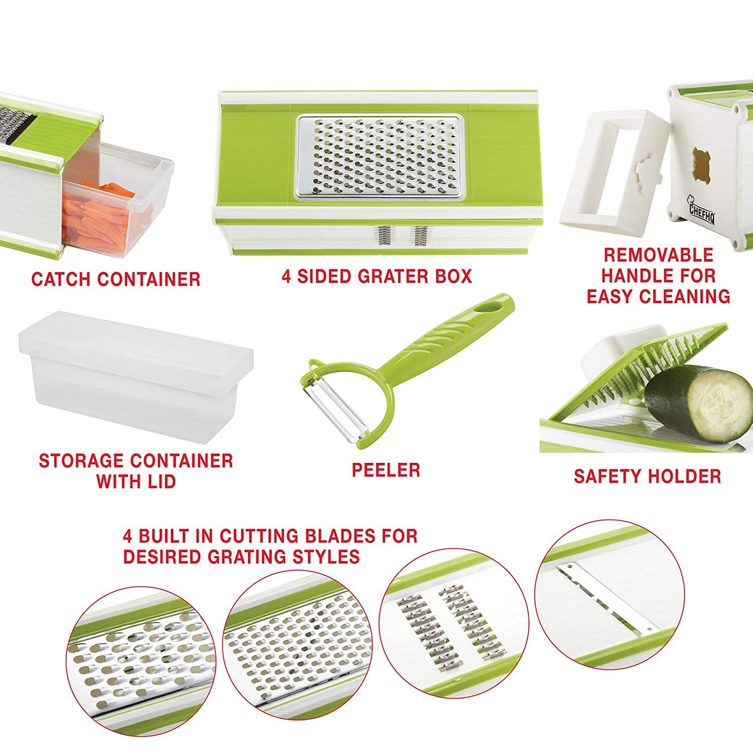 Кухненско ренде за зеленчуци Multi Purpose Grater, С контейнер