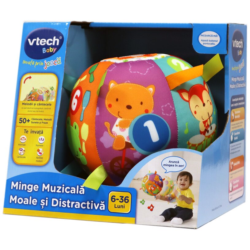 Jucarie bebelusi Vtech - Minge Muzicala, Moale si distractiva