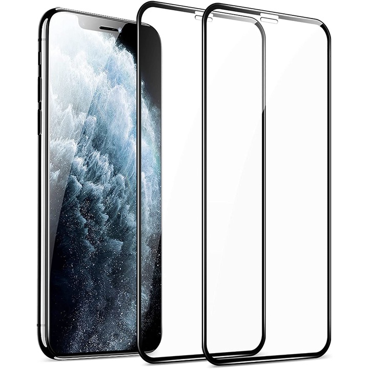 2db védőüveg fólia készlet, rögzítősablon, Edzett üveg, iPhone XS Max-hoz, ESR