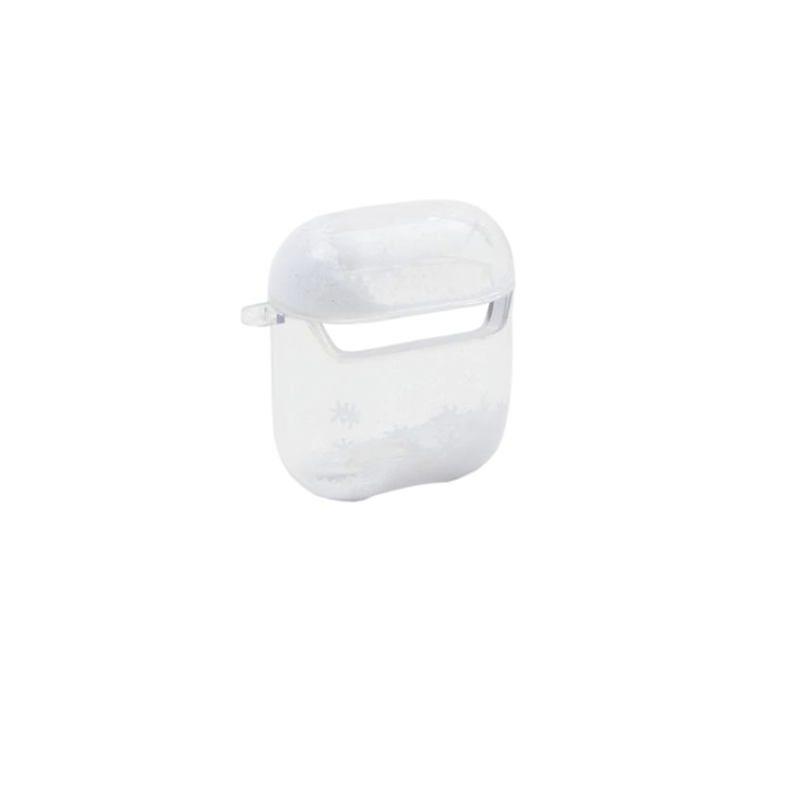 Husa silicon pentru Apple AirPods 1 / 2, Snow, Alb-Transparent, SSY-BBL4116