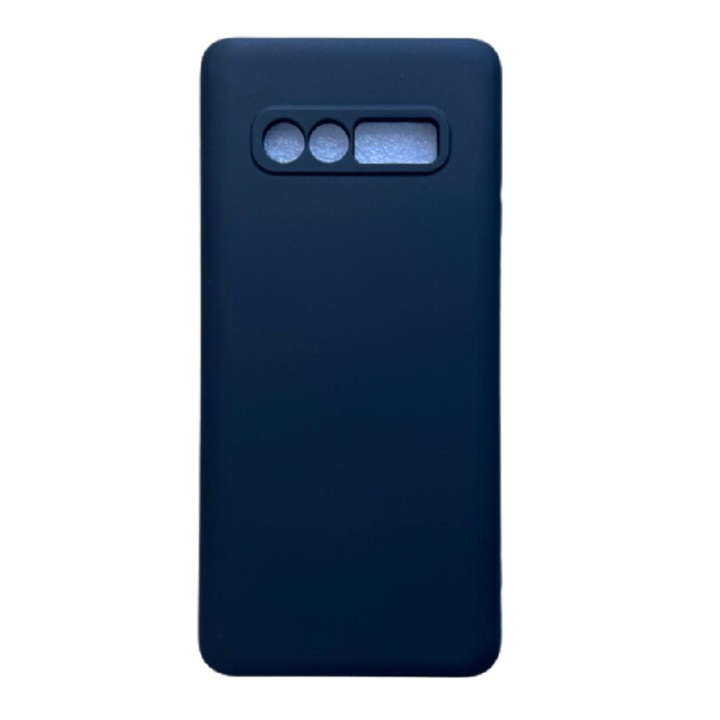Szilikon tok kameravédelemmel, belül mikroszálas, kompatibilis a Samsung Galaxy S10+ / S10 Plus / fekete