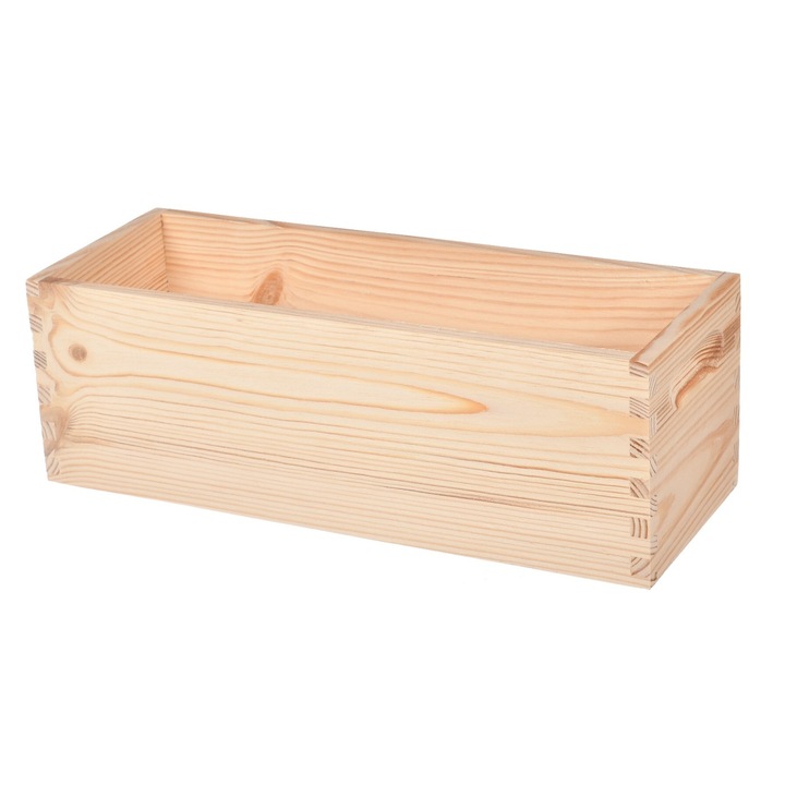 Jardiniera de gradina, Lemn, 34.2x12.5x11.5 cm, Bej