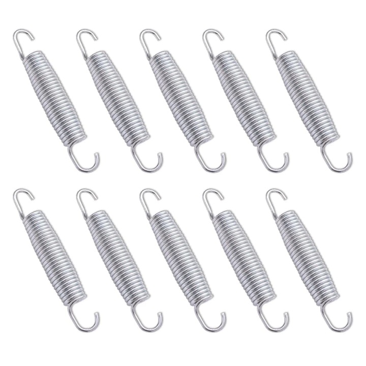 Set de 10 arcuri pentru trambulina vidaXL, Fier, 137 mm, Argintiu