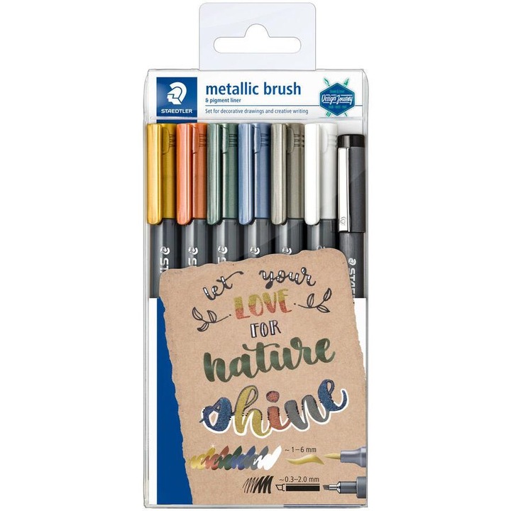Set 6 markere metalice si liner Staedtler 8321-TB7