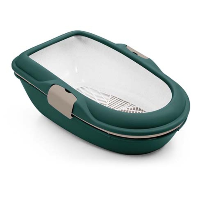 Litiera, Stefanplast Furba Chic, Plastic, 39 x 59 x 22 cm, Verde inchis