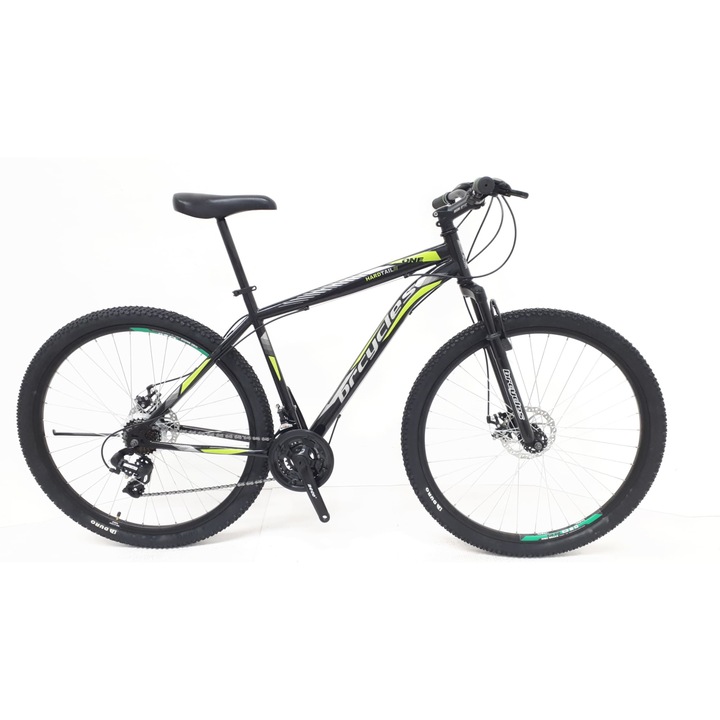 Bicicleta MTB-HT 29″ BR Arizona frane disc, manete secventiale, 21 viteze, negru/verde