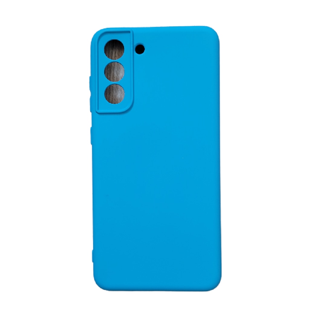 Husa silicon antisoc protectie camera cu microfibra in interior compatibila cu Samsung Galaxy S21 FE 5G, Albastru