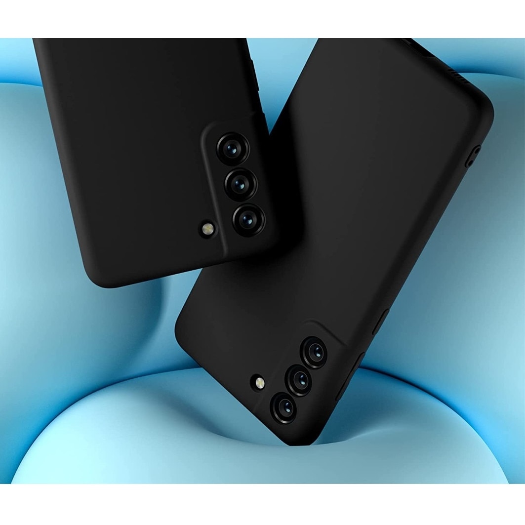 Husa silicon antisoc protectie camera cu microfibra in interior compatibila cu Samsung Galaxy S21 FE 5G, Negru