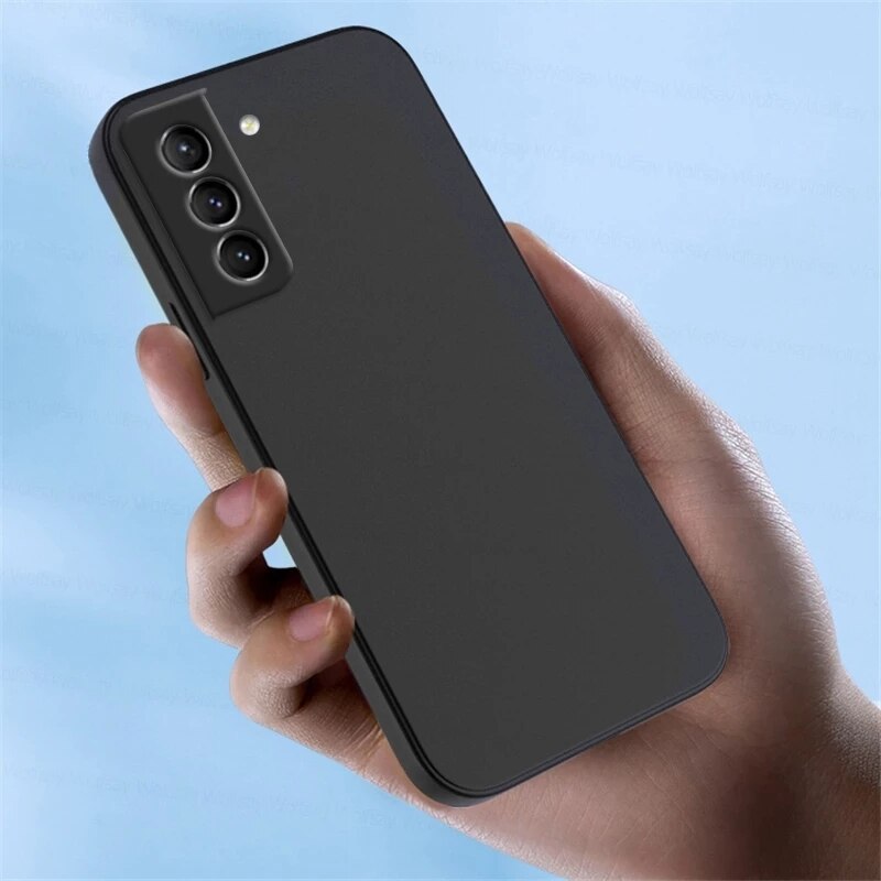 Husa silicon antisoc protectie camera cu microfibra in interior compatibila cu Samsung Galaxy S21 FE 5G, Negru