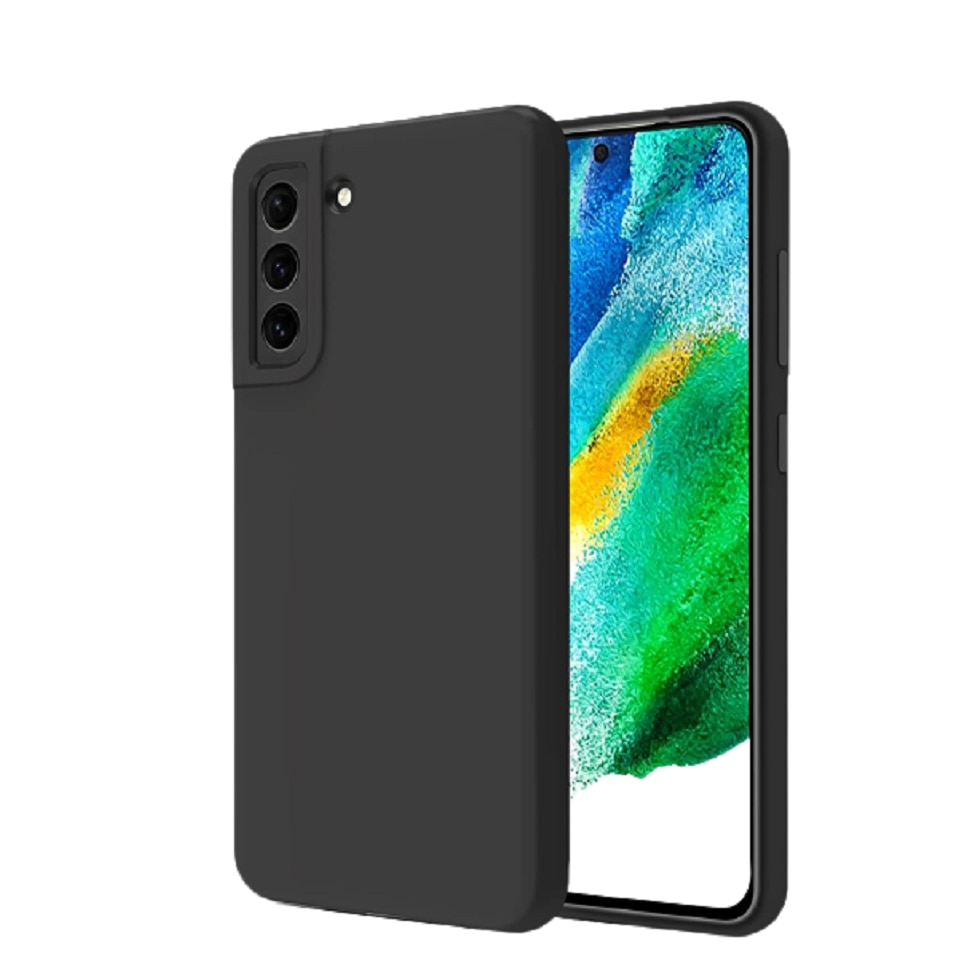 Husa silicon antisoc protectie camera cu microfibra in interior compatibila cu Samsung Galaxy S21 FE 5G, Negru