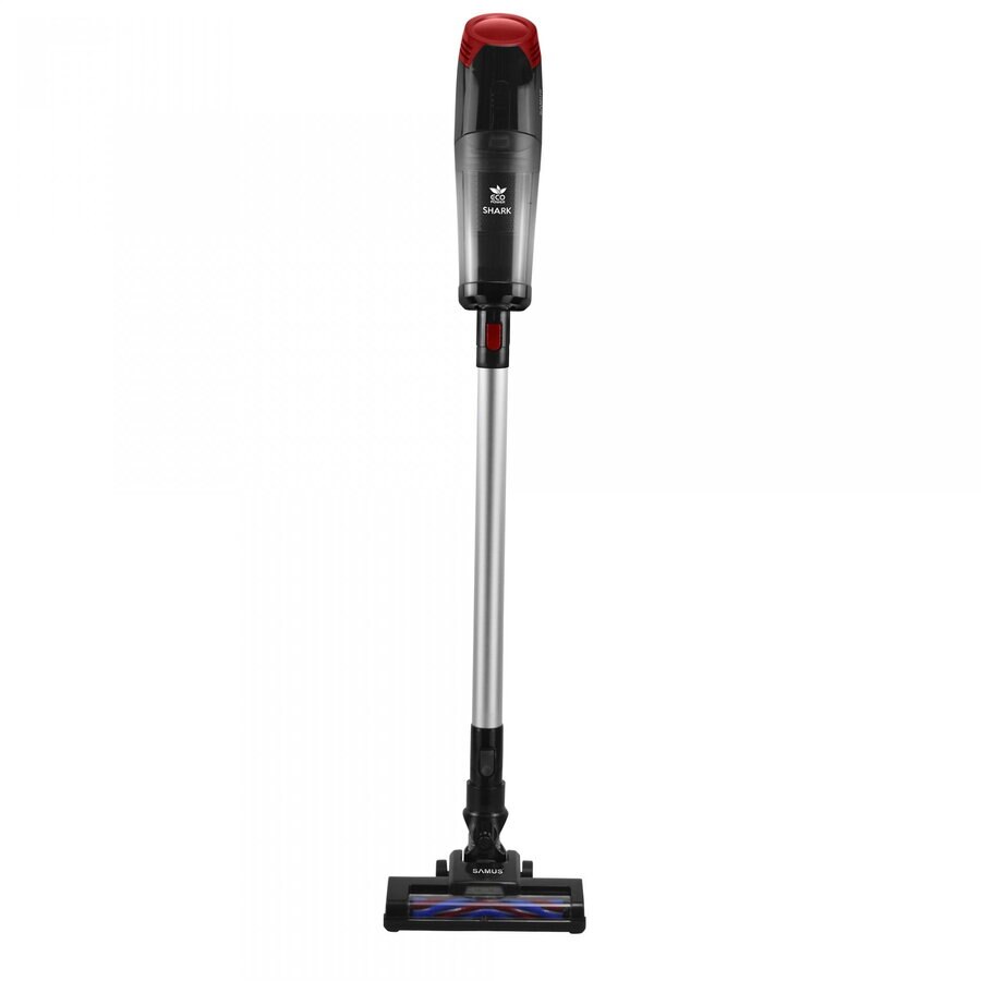 Aspirator vertical fara fir Samus Shark Eco Power, 135W, Putere de absorbtie 80,4 W, Autonomie 45 min, Recipient colectare 0.7 litri, Filtru Hepa, Filtrare in 3 trepte, Negru
