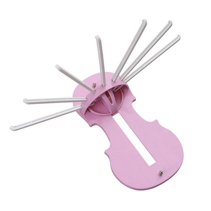 Umeras multifunctional, Zola®, pentru depozitarea prosoapelor/ustensilelor de bucatarie, pliabil, din plastic, cu 7 brate, roz