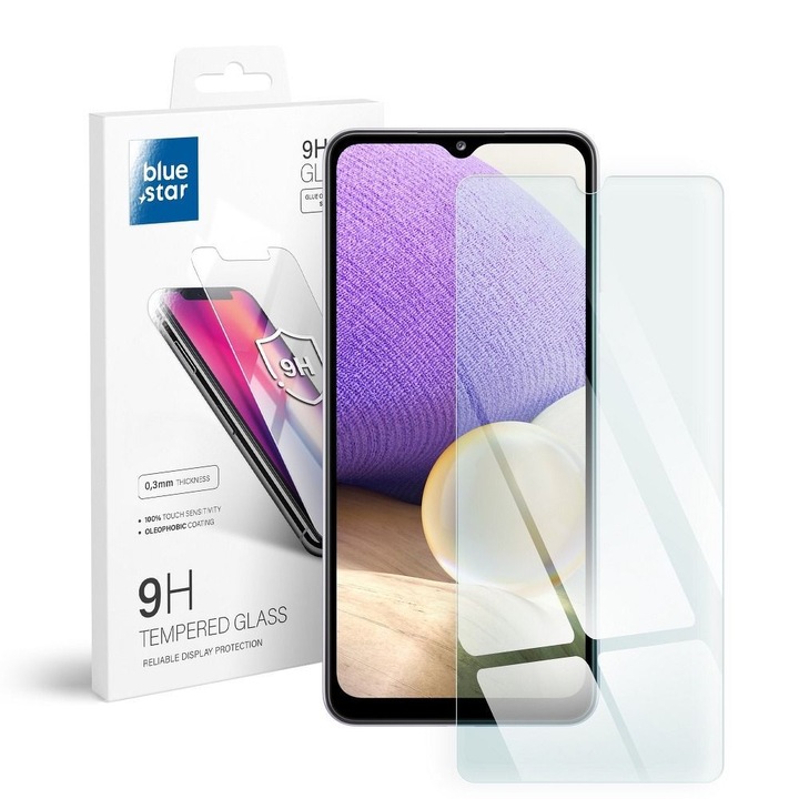 Samsung Galaxy A32 5G / M32 5G kompatibilis üvegfólia, előlapi, edzett, Bluestar