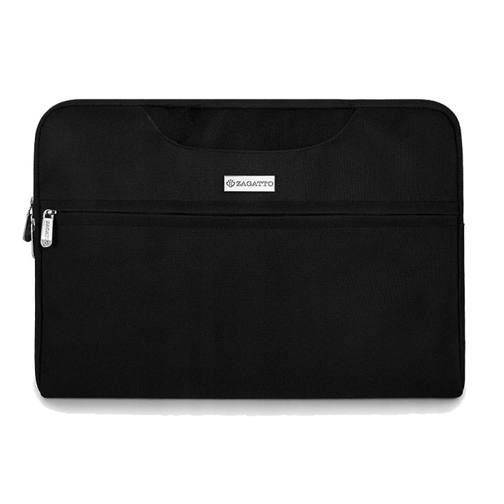 Geanta laptop dama, 15.6 inch, Zagatto® Nero, Neagra, 28.5x40.5x2.5 cm, Impermeabila, Eleganta, Business, Curea de umar reglabila si detasabila, Poate fii transformata in husa laptop, Pentru notebook, ZG627