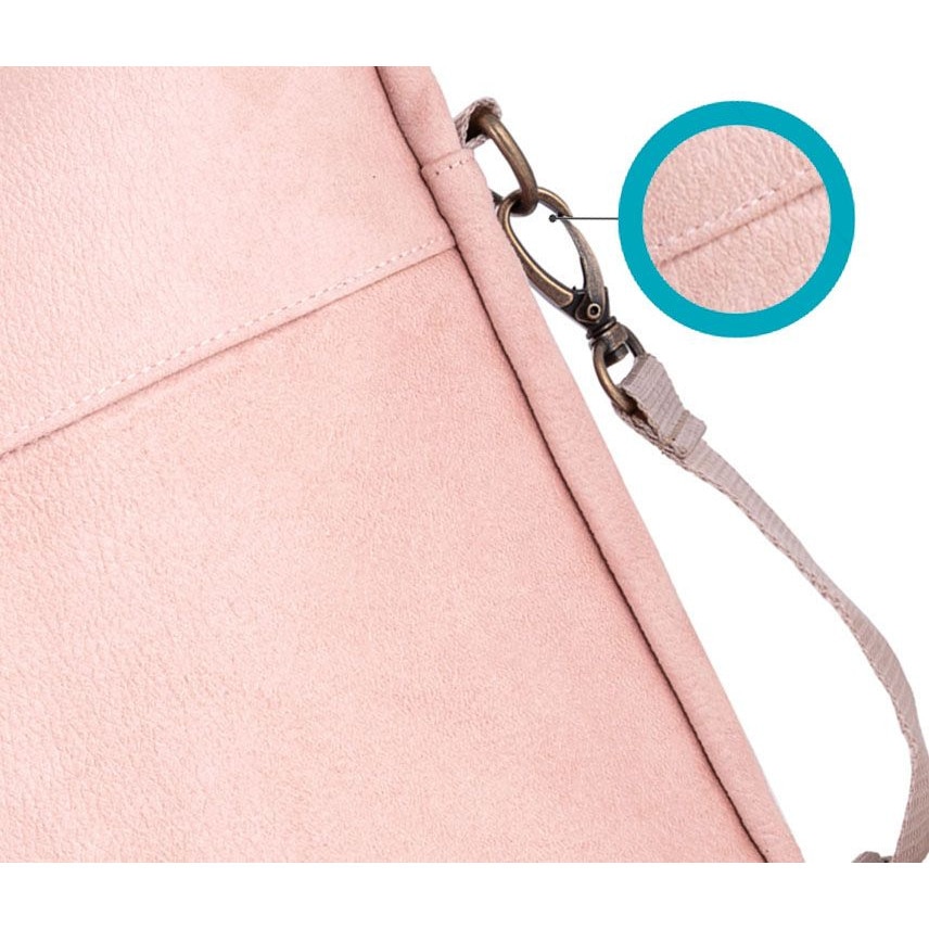 Geanta laptop dama, Zagatto Villa Eco, 15.6", Piele ecologica, 28.5x38.5x5 cm, Roz, Curea cu Velcro, Curea umar detasbila si ajustabila, Buzunar frontal cu fermoar, ZG 614