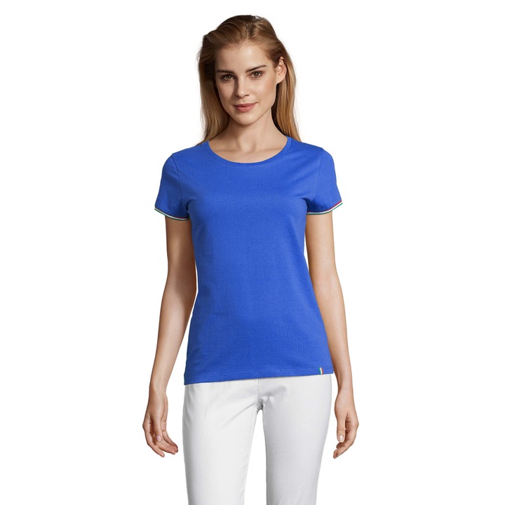 Tricou dama, Sols, Bumbac, Albastru regal, 3XL