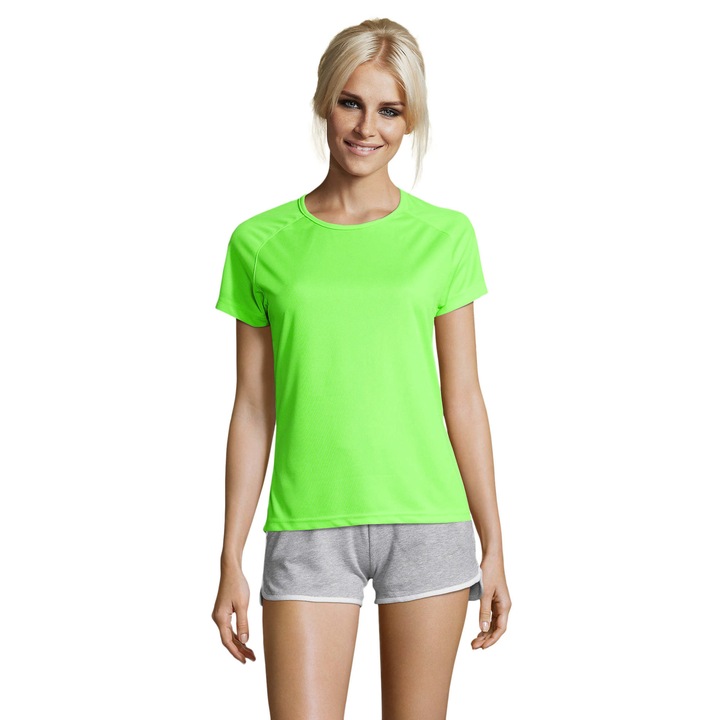 Tricou dama, Sols, Poliester, Verde neon