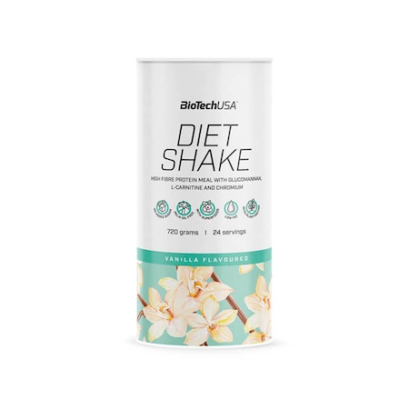 Shake proteic pentru slabit si masa musculara, Biotech Usa, Diet Vanilie, 0.720 Kg