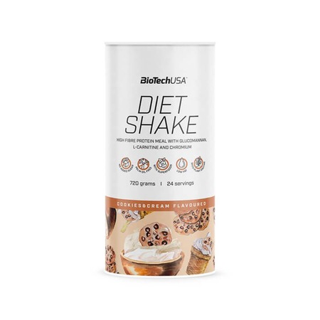 Shake proteic pentru slabit si masa musculara, Biotech Usa, Diet Cookies And Cream, 0.720 Kg