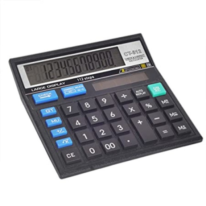 CT-512 számológép, 12 digitális, fekete