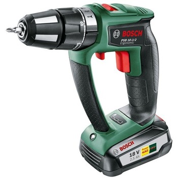 Masina de gaurit cu percutie Bosch PSB 18LI-2 Ergonomic,pe acumulator Litiu-Ion, 2 trepte putere Masina de gaurit cu percutie Bosch PSB 18LI-2 Ergonomic,pe acumulator Litiu-Ion, 2 trepte putere