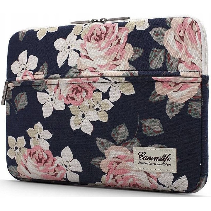 Husa laptop Canvaslife Sleeve 13/14 inch Navy Rose