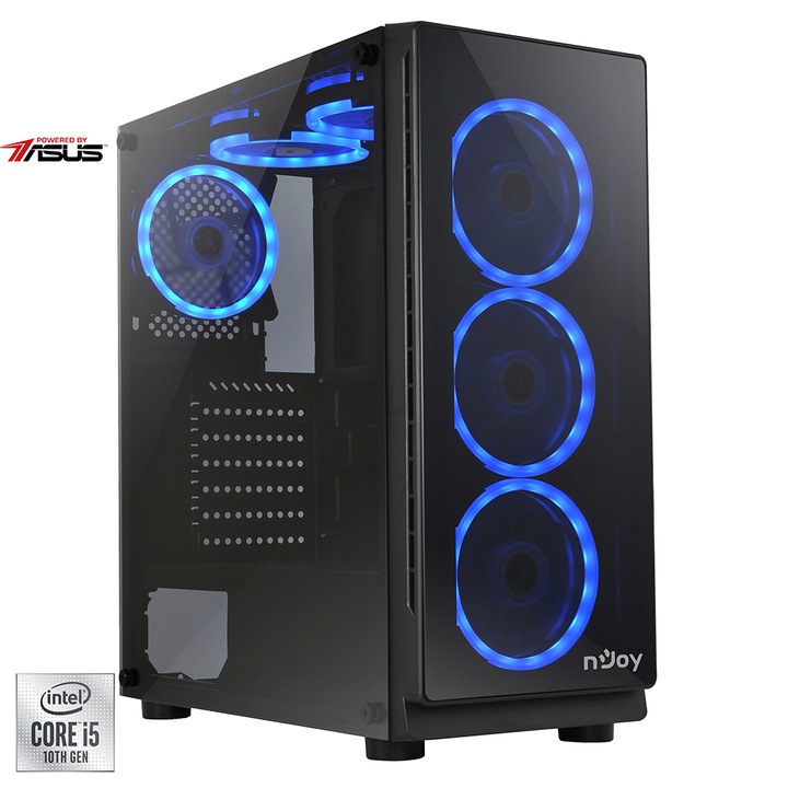 Настолен компютър Gaming Serioux Powered by ASUS, Intel® Core™ i5-10400F до 4.30GHz, 16GB DDR4, 512GB SSD, GeForce® GTX 1650 4GB GDDR6, No OS