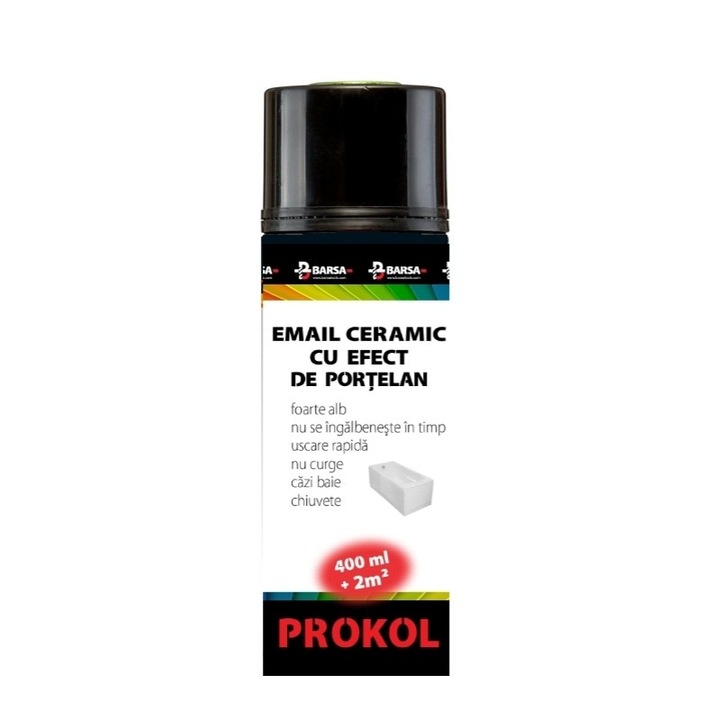 Kerámia hatású spray festék, Barsa Prokol, fehér, 400ml