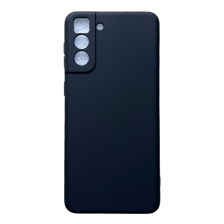 Szilikon borítás kameravédelemmel és belül mikroszálas, kompatibilis a Samsung Galaxy S21+ / S21 Plus 5G / fekete