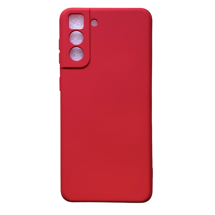 Szilikon borítás kameravédelemmel és belül mikroszálas, kompatibilis a Samsung Galaxy S21+ / S21 Plus 5G / Red telefonnal