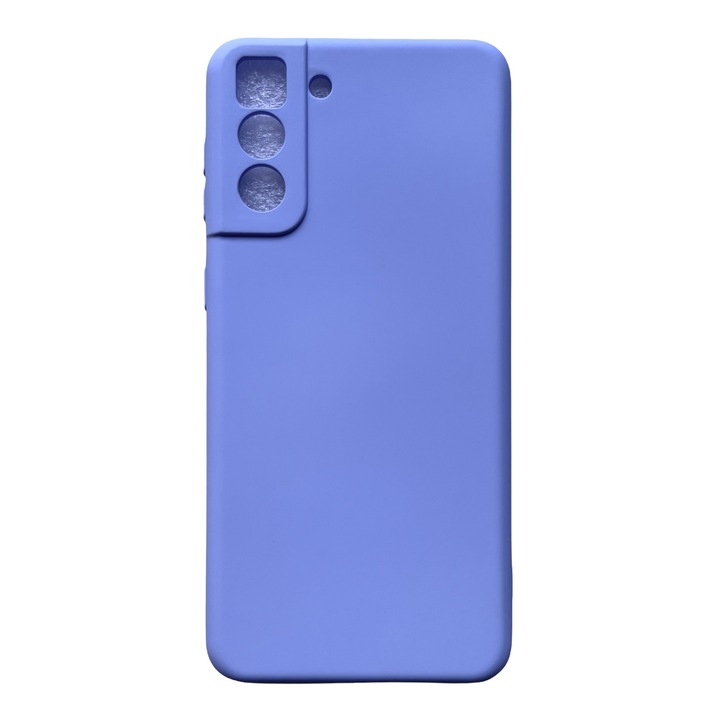 Szilikon tok kameravédelemmel és belül mikroszálas, kompatibilis a Samsung Galaxy S21 / S21 5G / Purple telefonnal
