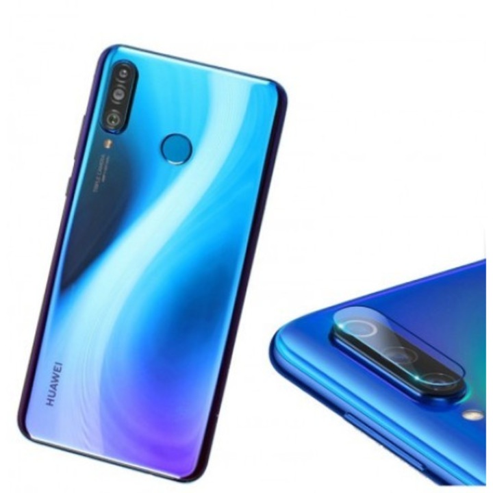 Folie protectie camera, Sticla, pentru Huawei P40 Lite E, rezistent la socuri, Transparent