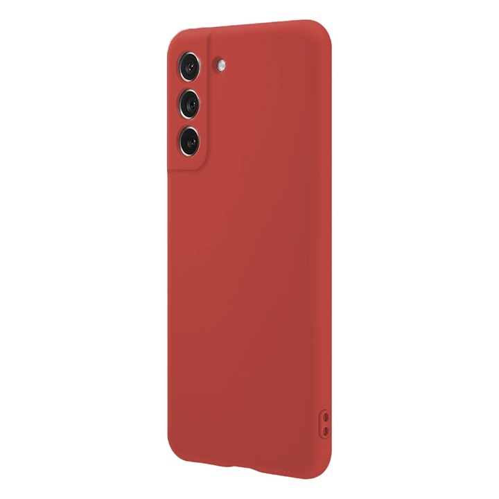 Védőtok Samsung Galaxy S21 FE-hez, Kameravédelem, Szilikon Ultra biztonságos, Aziao Optim Tech, Piros