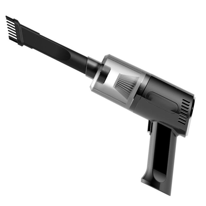 Mini autós porszívó Deliny®, újratölthető, hordozható vezeték nélküli, szívóteljesítmény 9000 Pa, 120 W, fekete