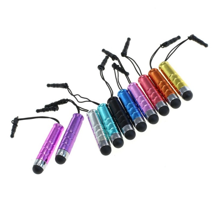 Set 10 bucati stilou pentru telefoane mini stylus cu soft tip-top si mufa de 3,5 mm
