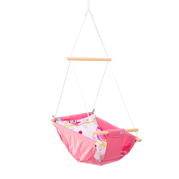 Leagan multifunctional bebelusi Magic Babyswing , 0 luni – 3 ani, 20 kg, Model Bufnita roz
