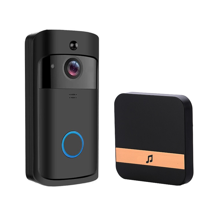 ZEPO® Smart Vezeték Nélküli Videó Csengő, Full HD 1080p, iOS és Android mobilalkalmazás, max 128 GB SD kártya támogatás, beltéri egység