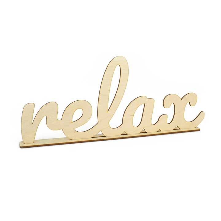 Decor perete, Lovie, Relax, lemn, 36x15cm