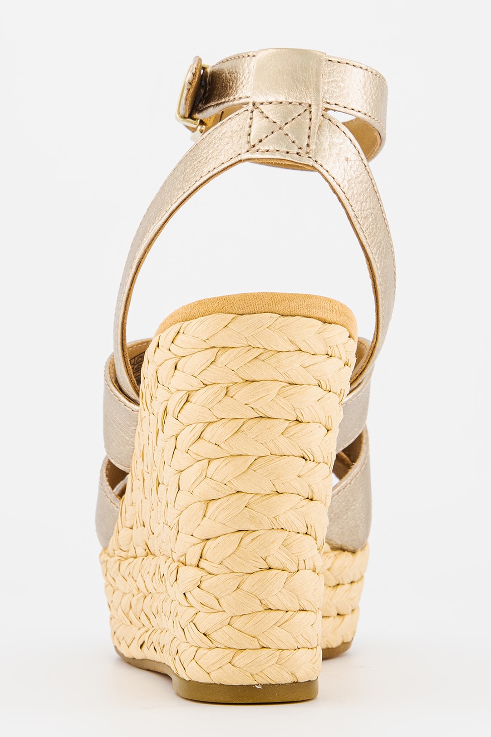 UGG, Скосени кожени сандали Careena, Златист, 9 - eMAG.bg