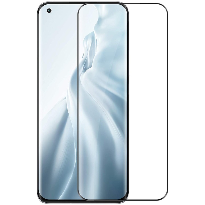 Стъклен протектор Smart Glass, за Xiaomi Mi 11 Lite 4G/5G, 9D Full Glue Cover, Черен