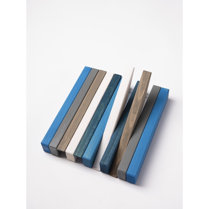 Стенна закачалка за дрехи Lemnart mini, Дървена, 27х30х5см, Многоцветен