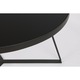 Холна маса Zaira с железни крака и черен стъклен плот Ø 70 cm x 38 h